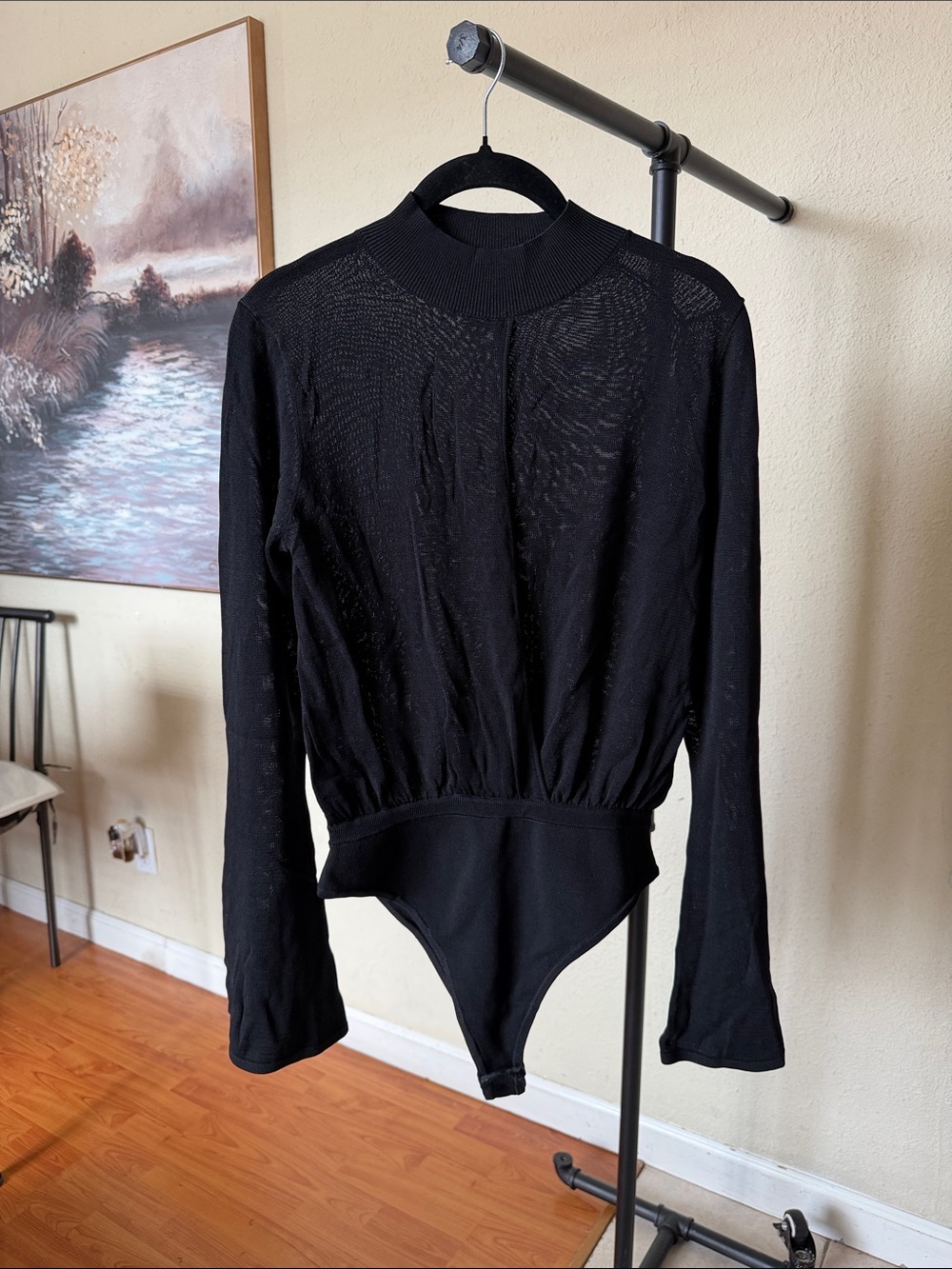 House of CB Lois Black Keyhole Bodysuit, Size Medium nwot - Picture 4 of 9